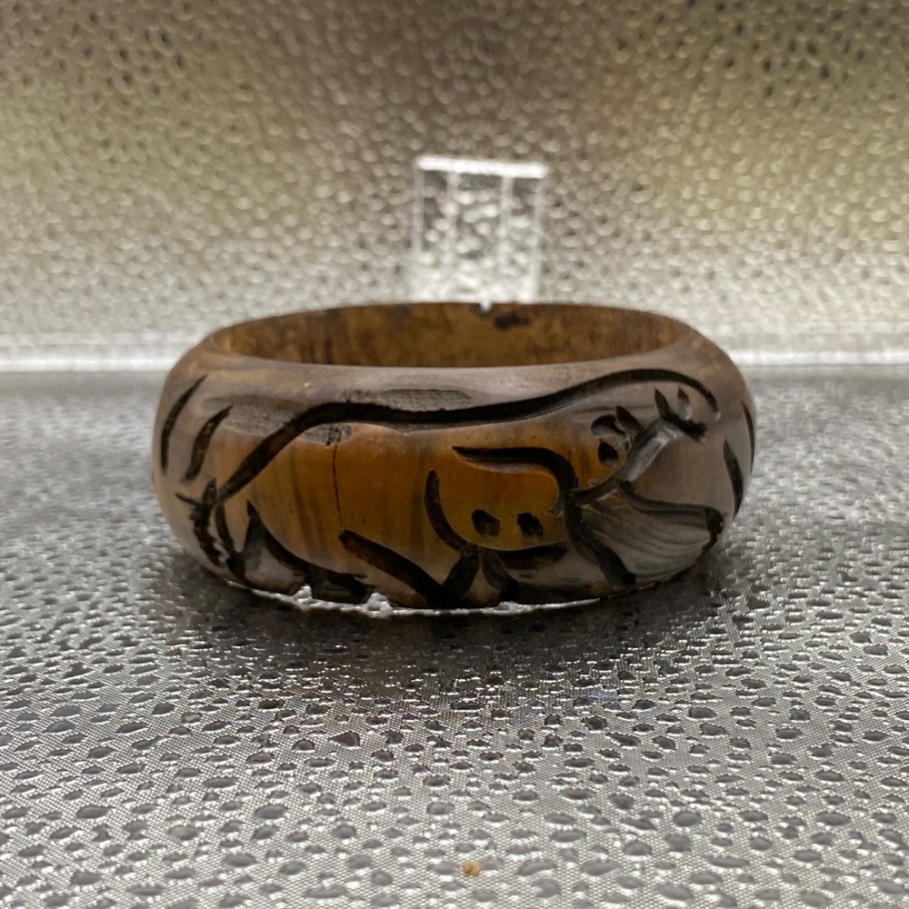 Vintage Wooden Hand Carved Bangle